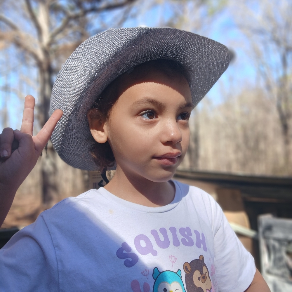 NWT C.C Kids Woven Silver Cowgirl Hat UPF 50